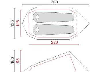 tenda camp minima 2 posti misure