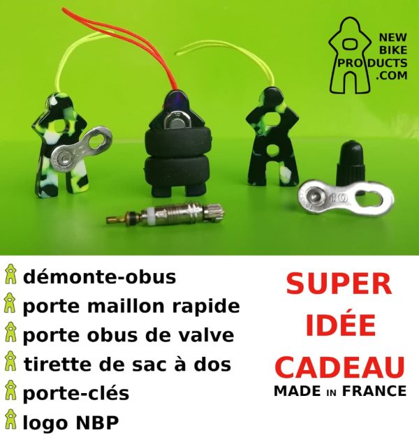 clé démonte obus valve tubeless presta et porte maillon rapide - 5 FONCTIONS